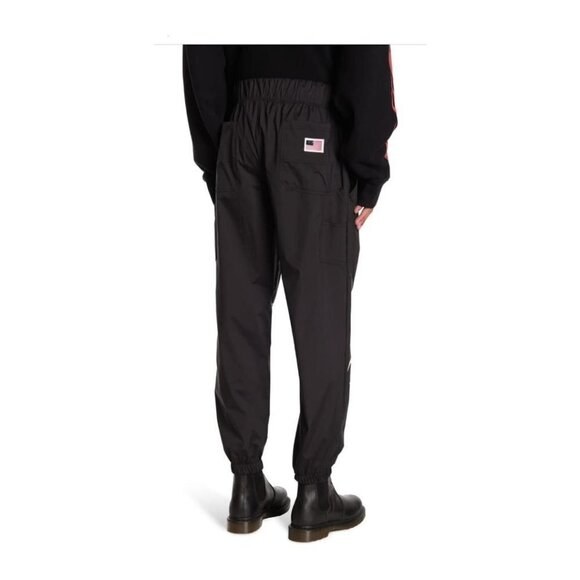 Palm Angels Mens Black Logo New Gothic Lightweight Pockets Track Pants Sz L New - Picture 2 of 9